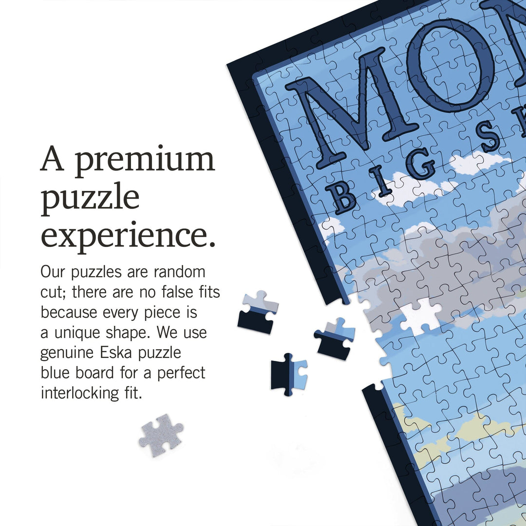 Montana, Big Sky Country, Bison, Jigsaw Puzzle Puzzle Lantern Press 