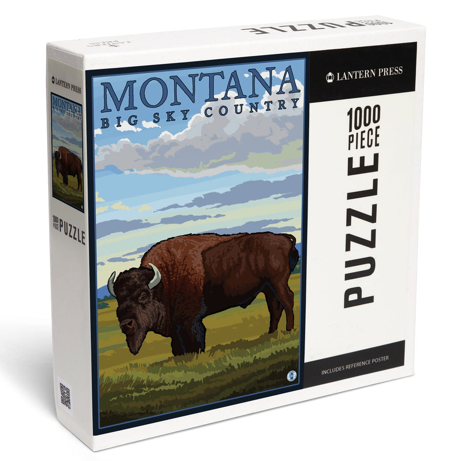 Montana, Big Sky Country, Bison, Jigsaw Puzzle Puzzle Lantern Press 