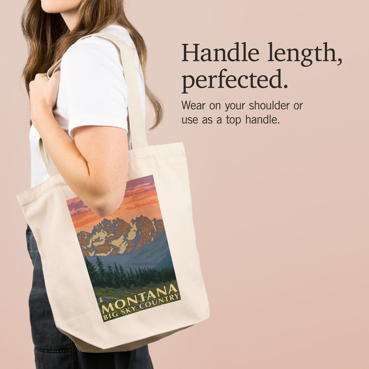 Montana, Big Sky Country, Spring Flowers, Tote Bag Totes Lantern Press 