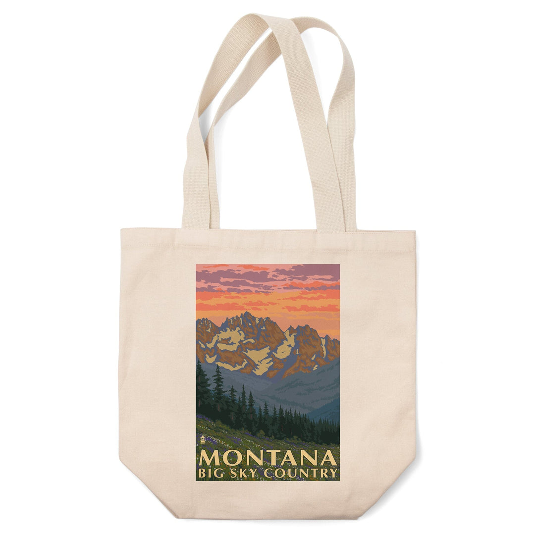Montana, Big Sky Country, Spring Flowers, Tote Bag Totes Lantern Press 