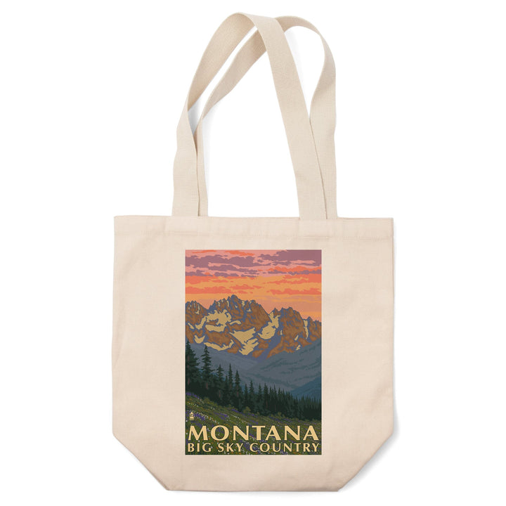 Montana, Big Sky Country, Spring Flowers, Tote Bag Totes Lantern Press 
