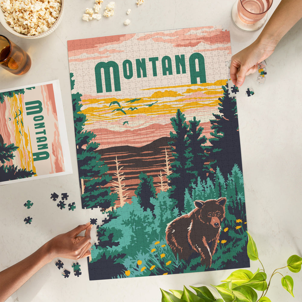 Montana, Explorer Series, Jigsaw Puzzle Puzzle Lantern Press 