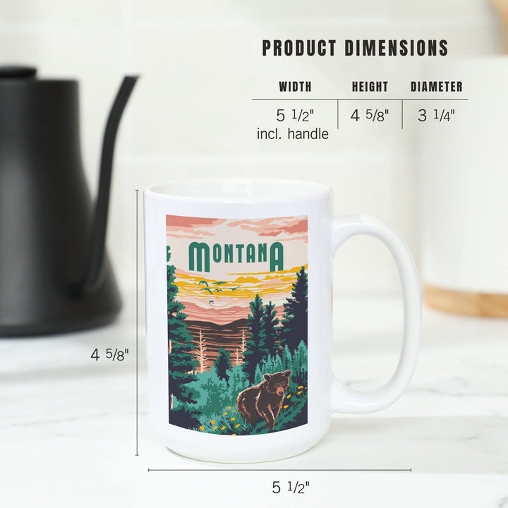 Montana, Explorer Series, Lantern Press Artwork, Ceramic Mug Mugs Lantern Press 