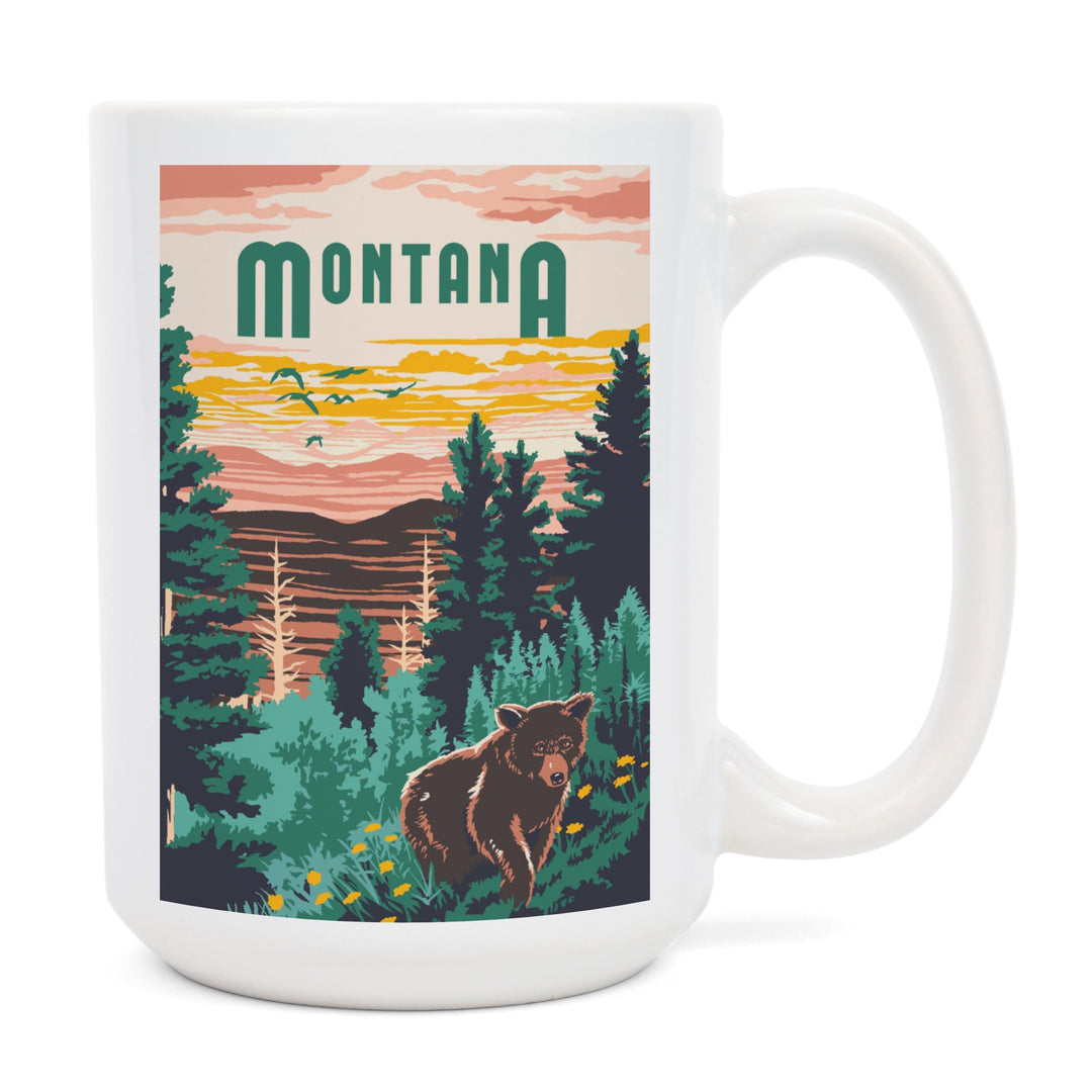 Montana, Explorer Series, Lantern Press Artwork, Ceramic Mug Mugs Lantern Press 