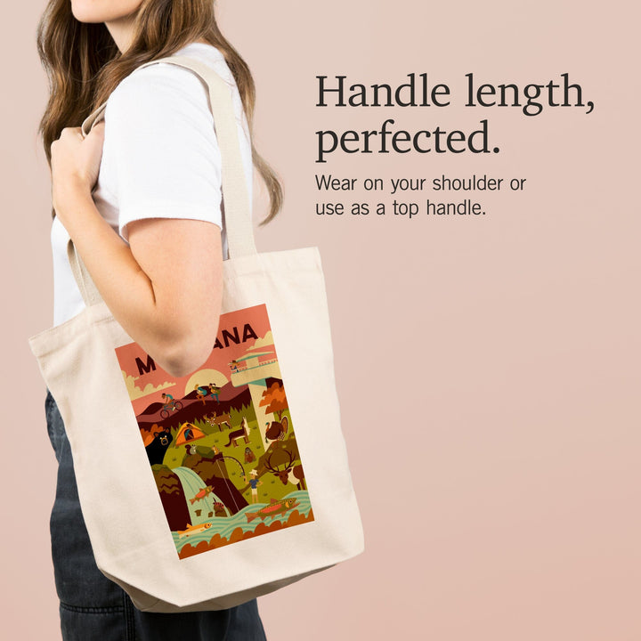 Montana, Geometric National Park Series, Tote Bag Totes Lantern Press 