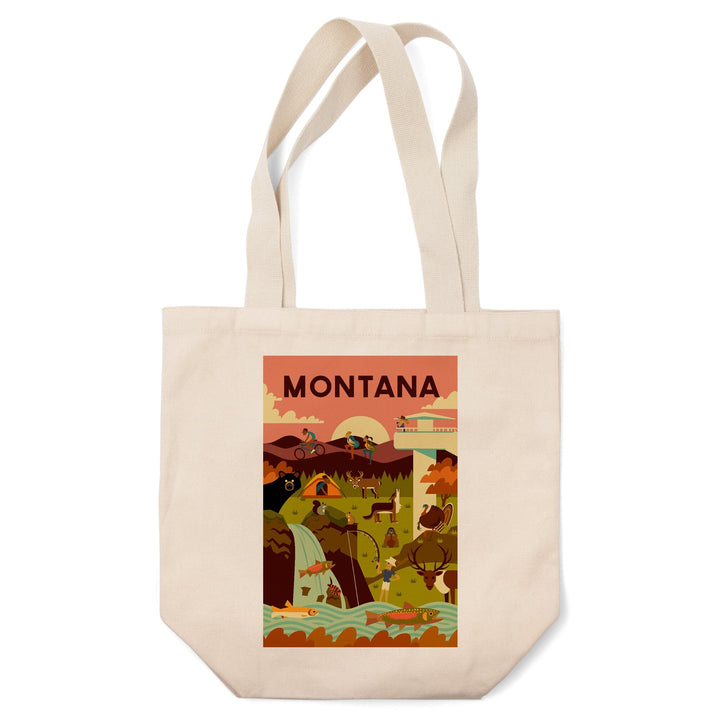 Montana, Geometric National Park Series, Tote Bag Totes Lantern Press 