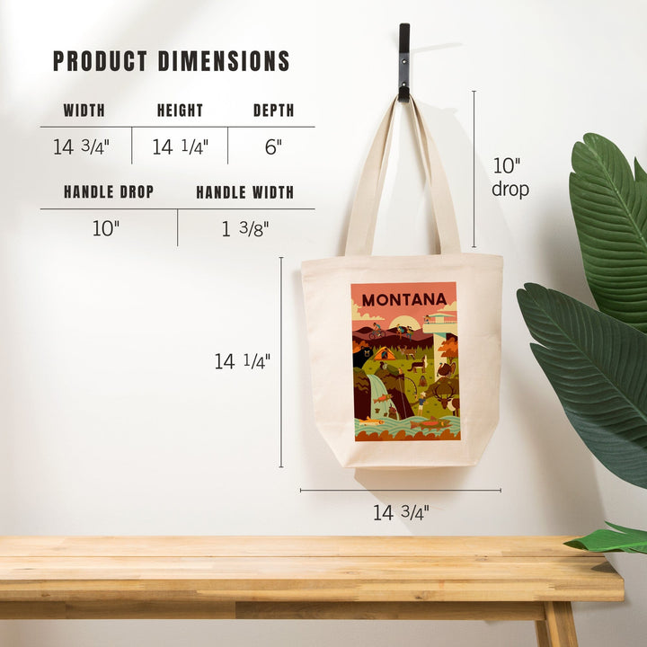Montana, Geometric National Park Series, Tote Bag Totes Lantern Press 