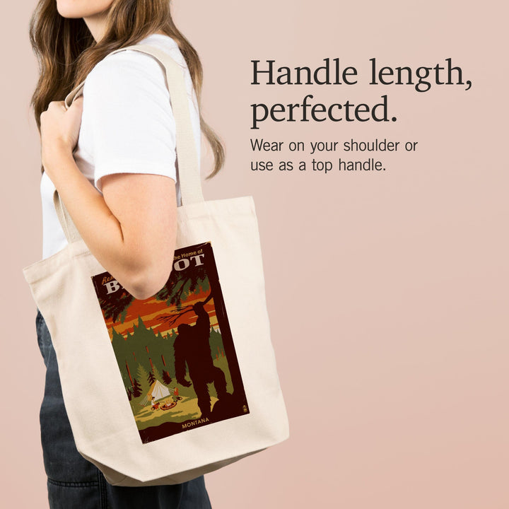 Montana, Home of Bigfoot, WPA Style, Tote Bag Totes Lantern Press 