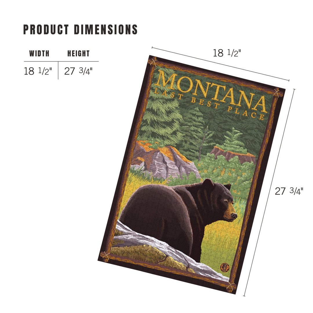 Montana, Last Best Place, Bear in Forest, Jigsaw Puzzle Puzzle Lantern Press 