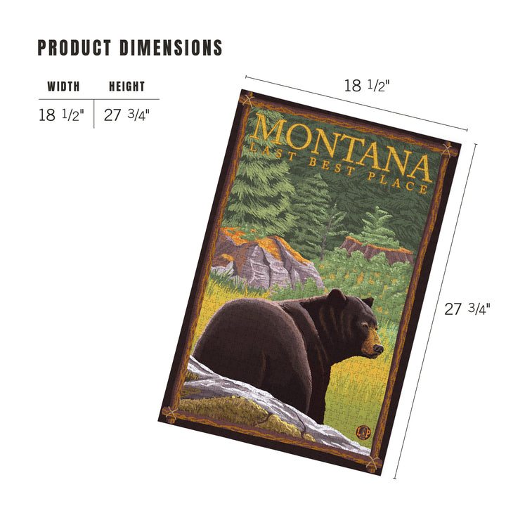 Montana, Last Best Place, Bear in Forest, Jigsaw Puzzle Puzzle Lantern Press 