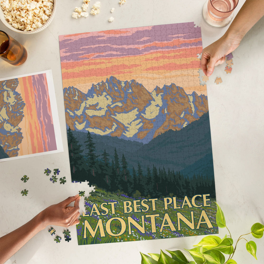 Montana, Last Best Place, Spring Flowers, Jigsaw Puzzle Puzzle Lantern Press 