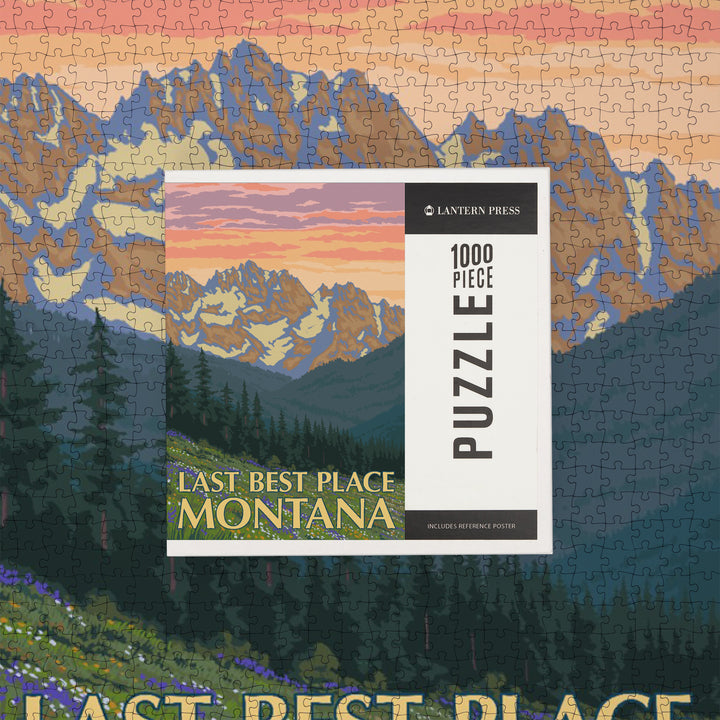 Montana, Last Best Place, Spring Flowers, Jigsaw Puzzle Puzzle Lantern Press 