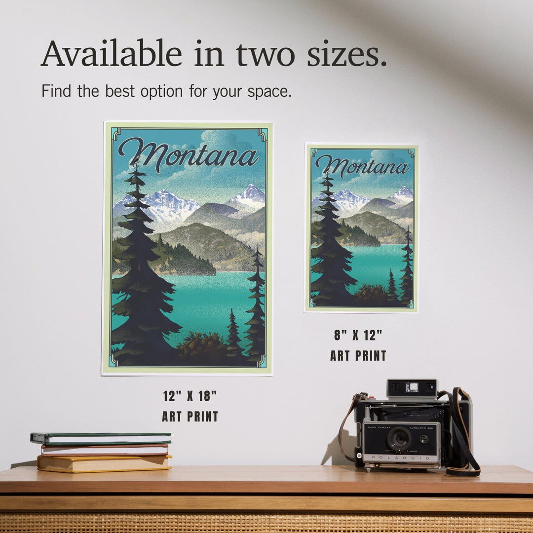 Montana, Lithograph National Park Series, Art & Giclee Prints Art Lantern Press 