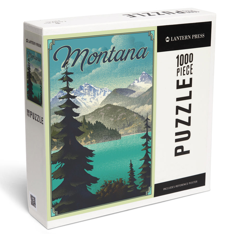 Montana, Lithograph National Park Series, Jigsaw Puzzle Puzzle Lantern Press 