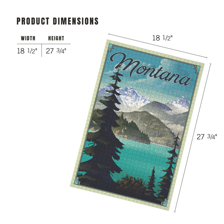 Montana, Lithograph National Park Series, Jigsaw Puzzle Puzzle Lantern Press 