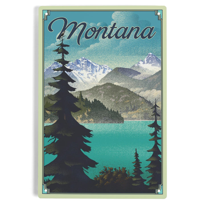 Montana, Lithograph National Park Series, Metal Signs Metal Lantern Press 