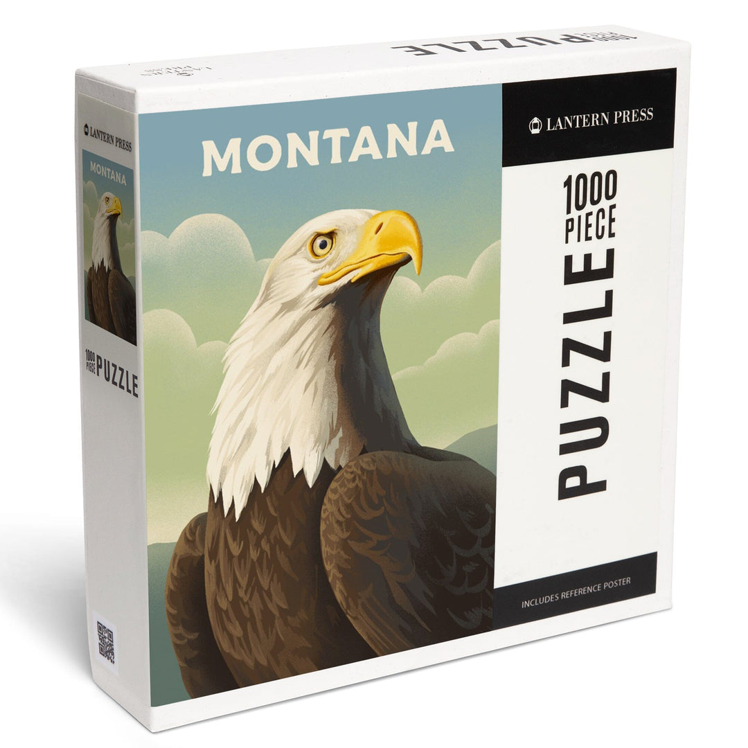 Montana, Lithograph Wildlife Series, Bald Eagle, Jigsaw Puzzle Puzzle Lantern Press 