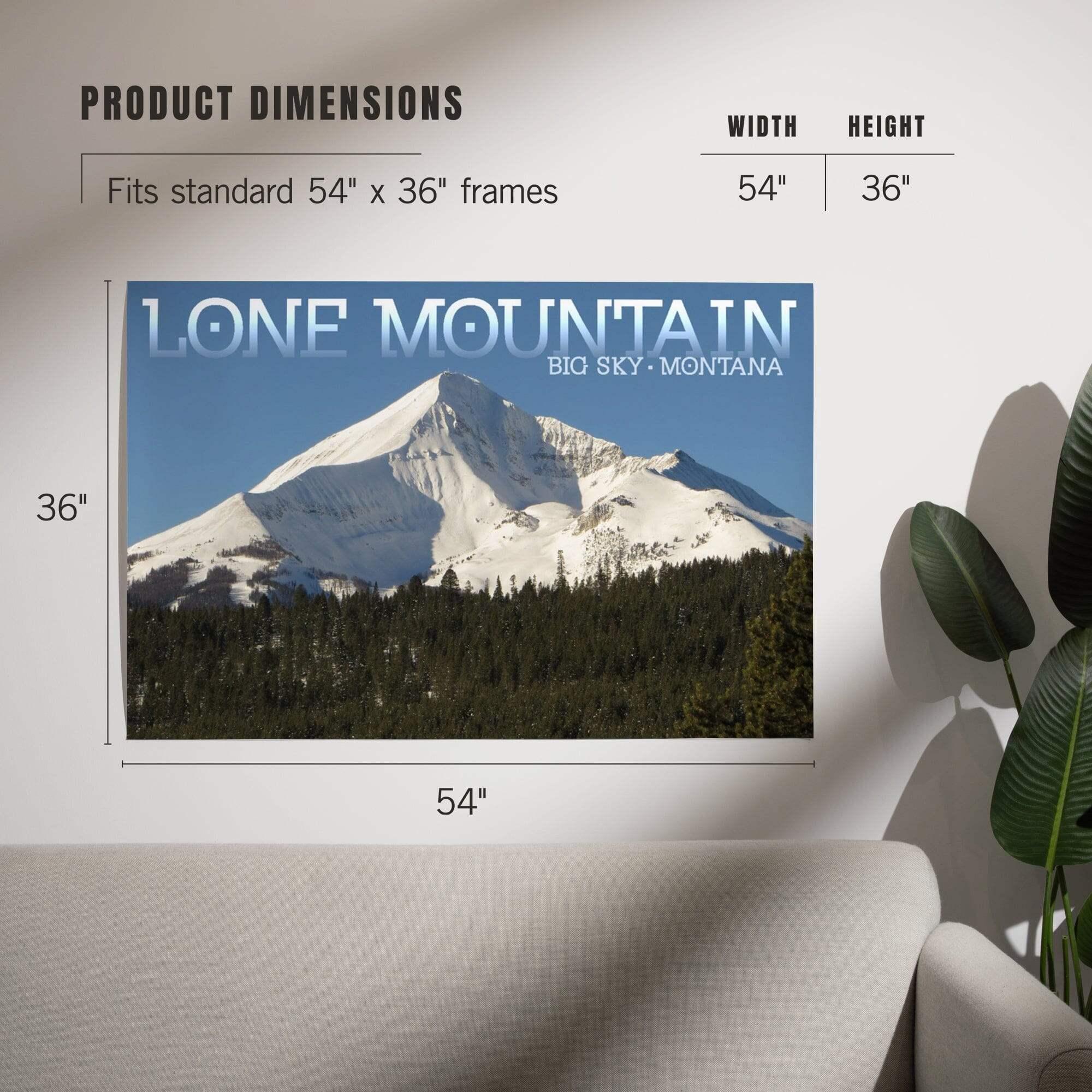 Montana, Lone Mountain art prints, metal signs – Lantern Press