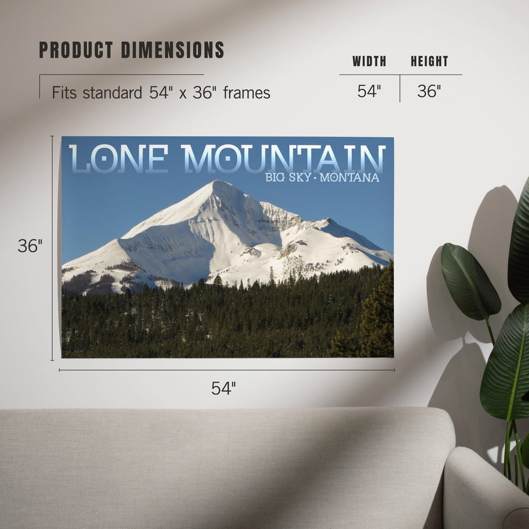 Montana, Lone Mountain, Art & Giclee Prints Art Lantern Press 