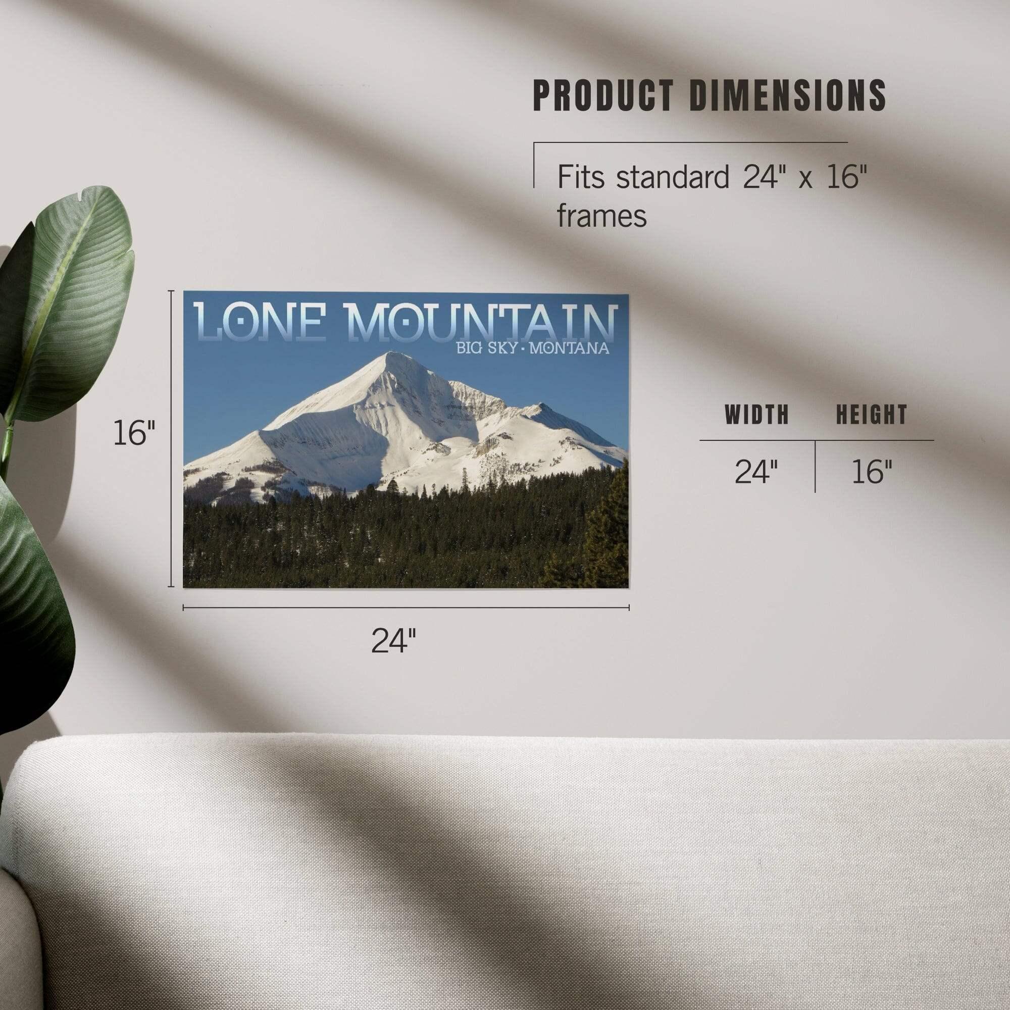 Montana, Lone Mountain art prints, metal signs – Lantern Press