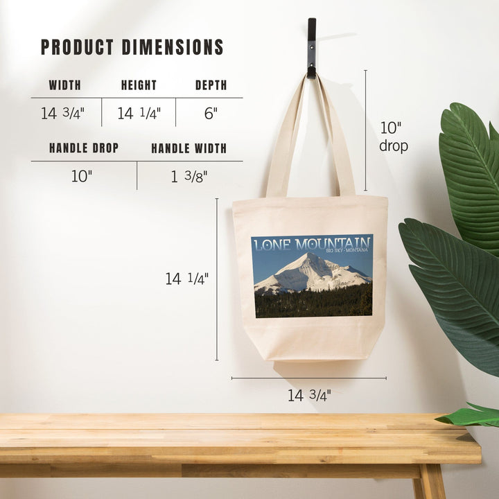 Montana, Lone Mountain, Tote Bag Totes Lantern Press 