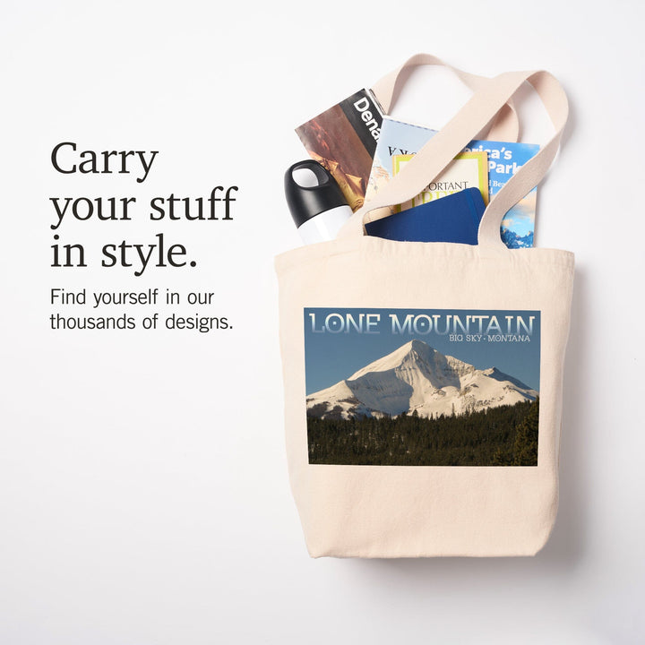Montana, Lone Mountain, Tote Bag Totes Lantern Press 