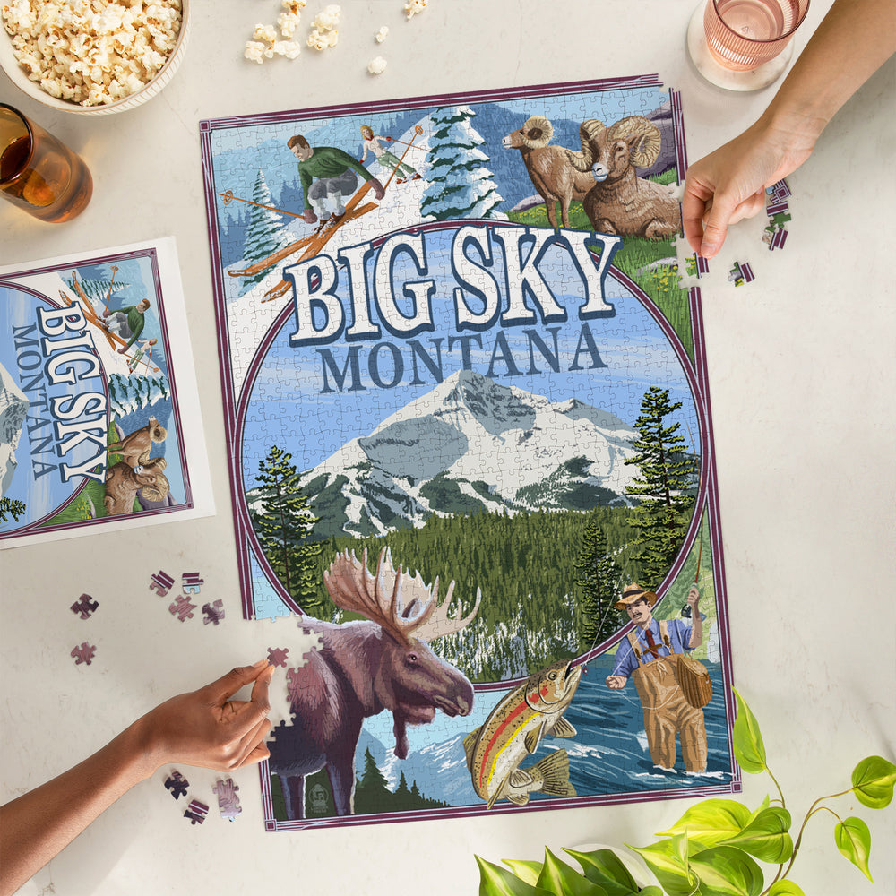 Montana, Montage Scenes, Jigsaw Puzzle Puzzle Lantern Press 
