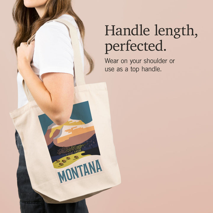 Montana, Mountain Scene with Buffalo, Tote Bag Totes Lantern Press 