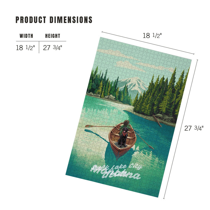 Montana, Quiet Explorer, Boating, Mountain, Jigsaw Puzzle Puzzle Lantern Press 