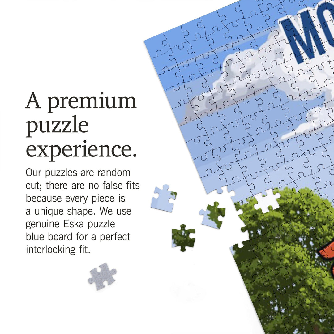 Montana, Signpost, Orchard, Jigsaw Puzzle Puzzle Lantern Press 