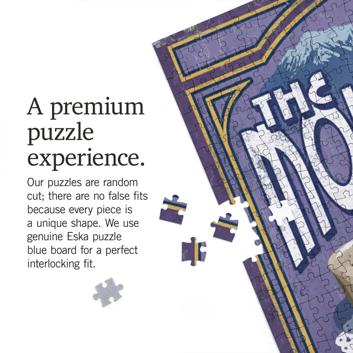 Montana, The Mountaineer Cafe, Huckleberry Pie Vintage Sign, Jigsaw Puzzle Puzzle Lantern Press 