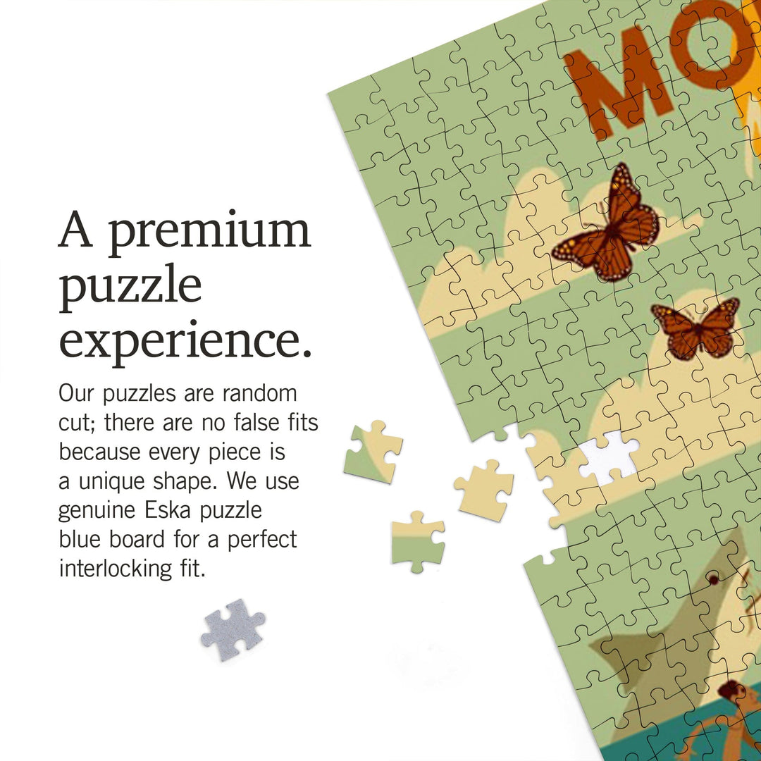 Montauk, New York, Geometric, Jigsaw Puzzle Puzzle Lantern Press 