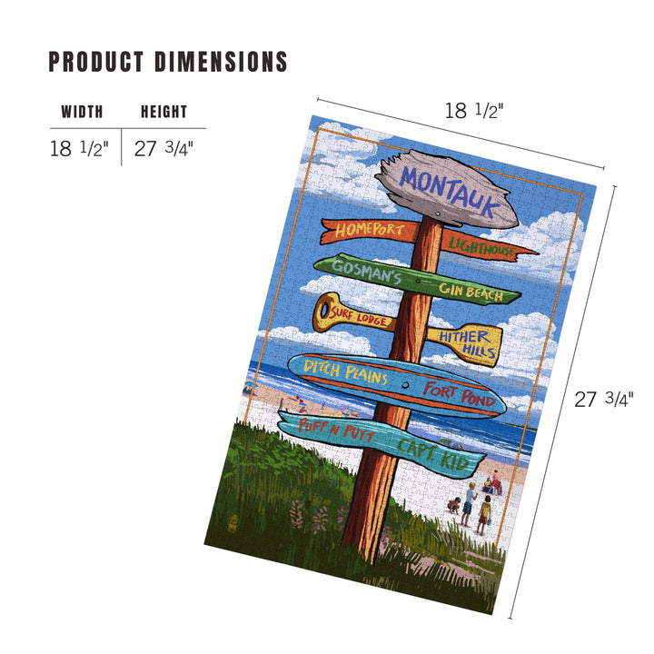 Montauk, New York, Sign Destinations, Jigsaw Puzzle Puzzle Lantern Press 