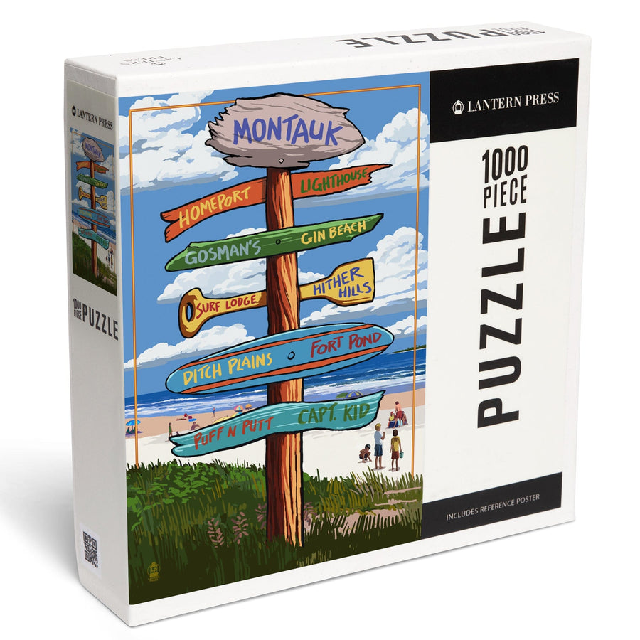Montauk, New York, Sign Destinations, Jigsaw Puzzle Puzzle Lantern Press 