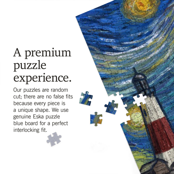 Montauk, New York, Starry Night, Bigfoot on the Beach, Jigsaw Puzzle Puzzle Lantern Press 
