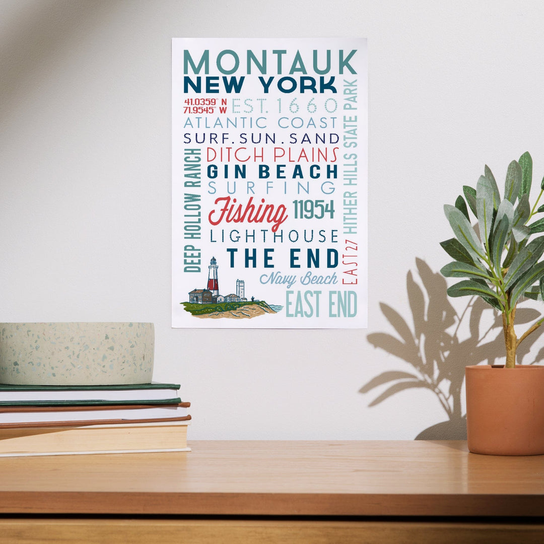 Montauk, New York, Typography, Art & Giclee Prints Art Lantern Press 