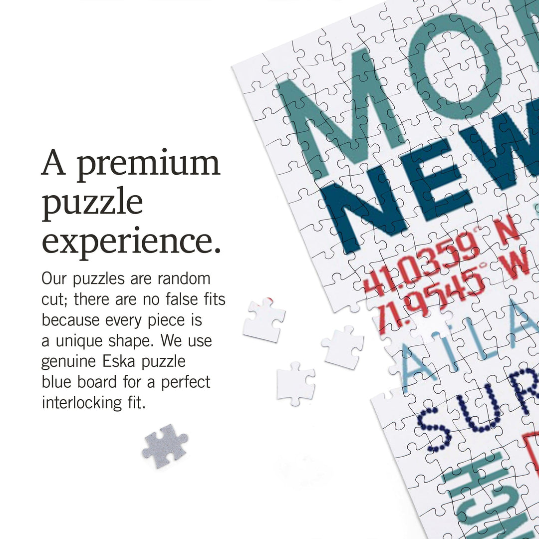 Montauk, New York, Typography, Jigsaw Puzzle Puzzle Lantern Press 
