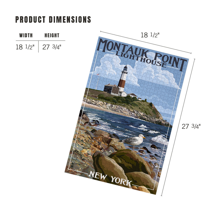 Montauk Point Lighthouse, New York, Jigsaw Puzzle Puzzle Lantern Press 