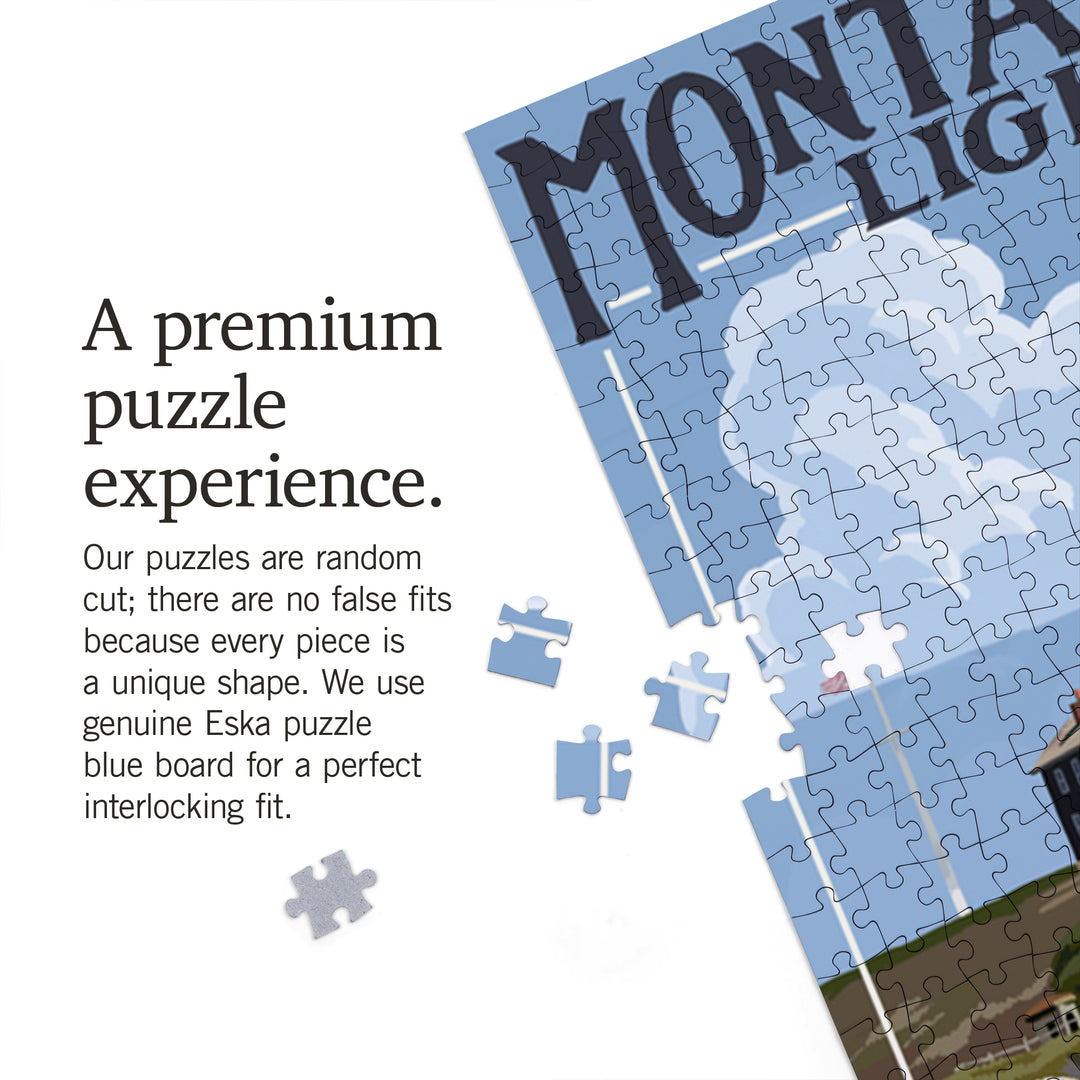 Montauk Point Lighthouse, New York, Jigsaw Puzzle Puzzle Lantern Press 