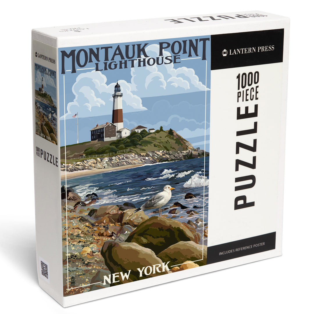 Montauk Point Lighthouse, New York, Jigsaw Puzzle Puzzle Lantern Press 