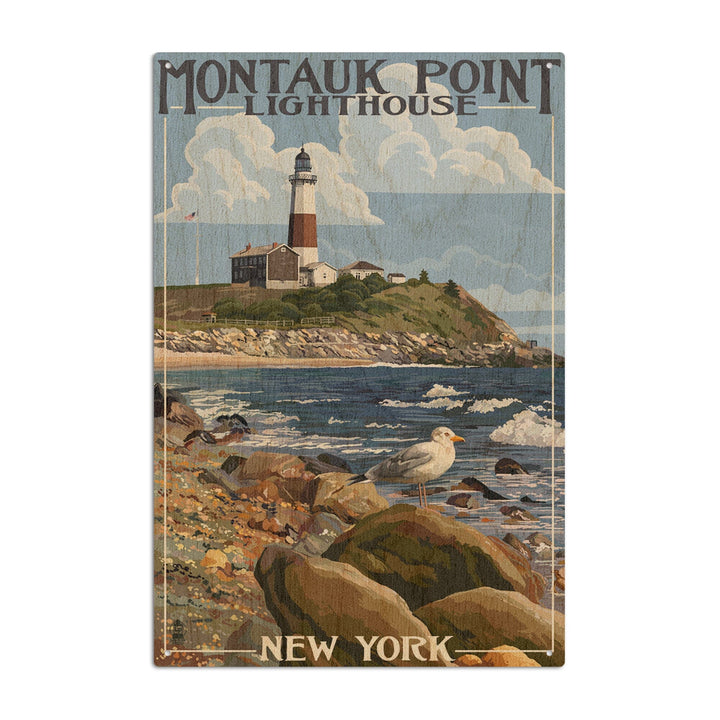 Montauk Point Lighthouse, New York, Lantern Press Artwork, Wood Signs and Postcards Wood Lantern Press 10 x 15 Wood Sign 