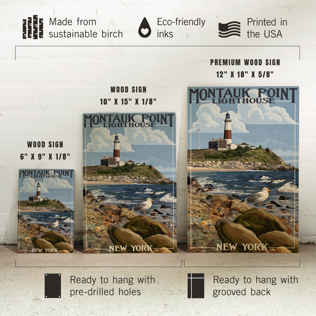 Montauk Point Lighthouse, New York, Lantern Press Artwork, Wood Signs and Postcards Wood Lantern Press 