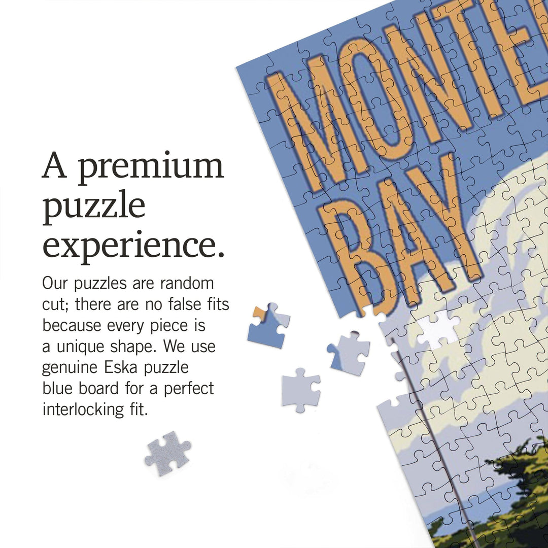 Monterey Bay, California, Cypress Tree, Jigsaw Puzzle Puzzle Lantern Press 