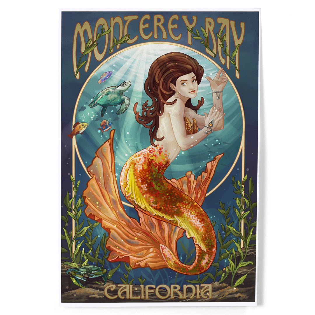 Monterey Bay, California, Mermaid, Art & Giclee Prints Art Lantern Press 