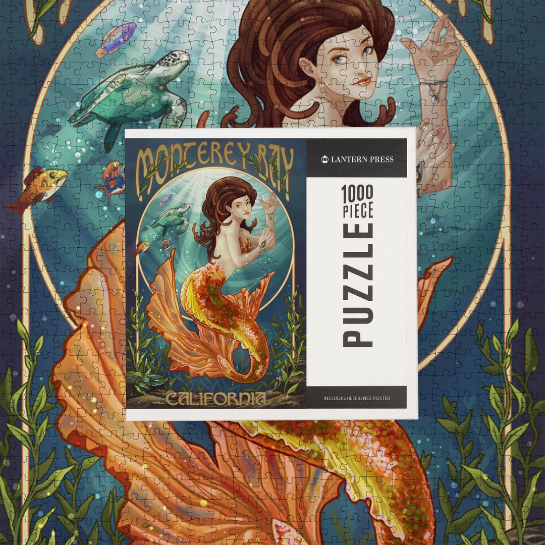 Monterey Bay, California, Mermaid, Jigsaw Puzzle Puzzle Lantern Press 