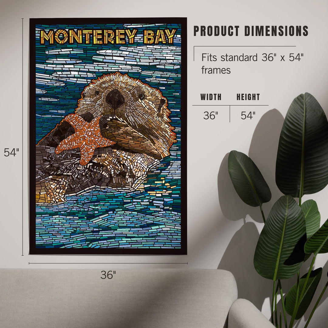 Monterey Bay, California, Otter, Mosaic, Art & Giclee Prints Art Lantern Press 