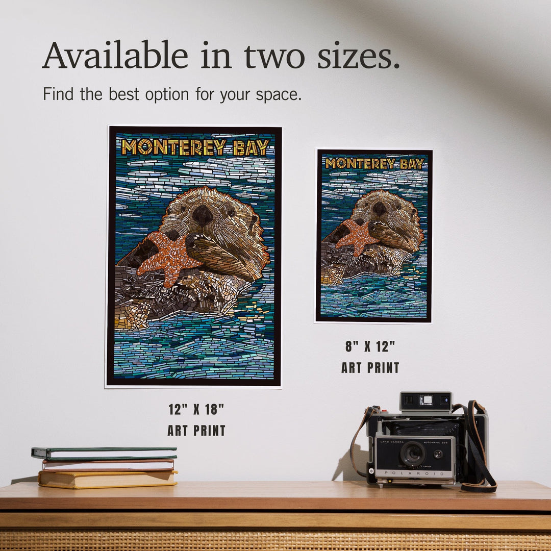 Monterey Bay, California, Otter, Mosaic, Art & Giclee Prints Art Lantern Press 