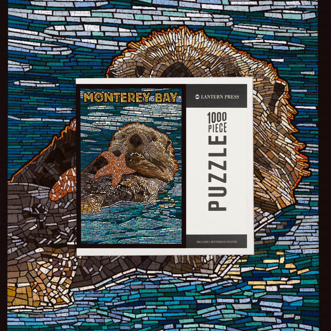 Monterey Bay, California, Otter, Mosaic, Jigsaw Puzzle Puzzle Lantern Press 