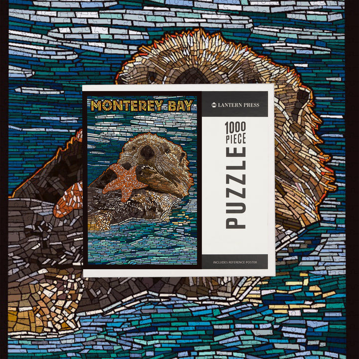 Monterey Bay, California, Otter, Mosaic, Jigsaw Puzzle Puzzle Lantern Press 