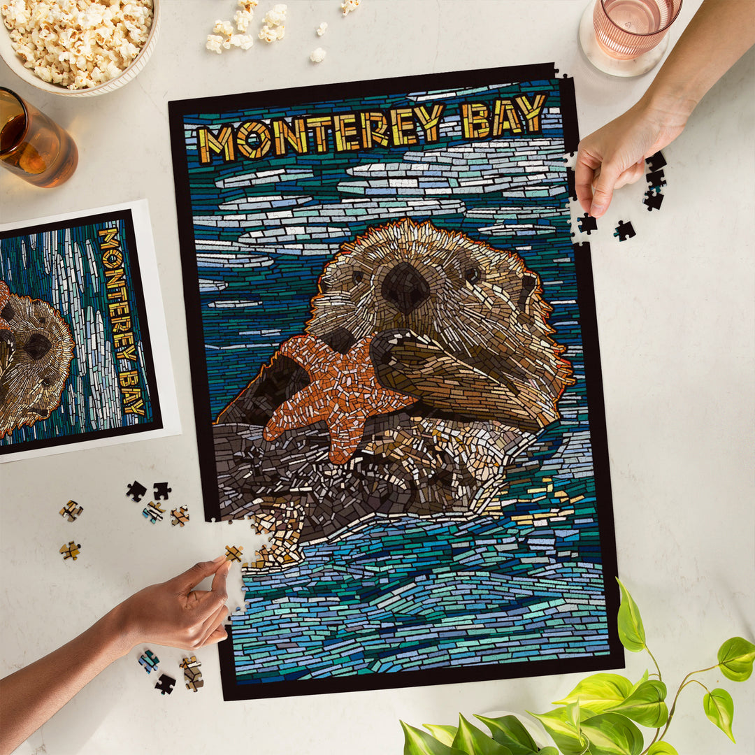 Monterey Bay, California, Otter, Mosaic, Jigsaw Puzzle Puzzle Lantern Press 